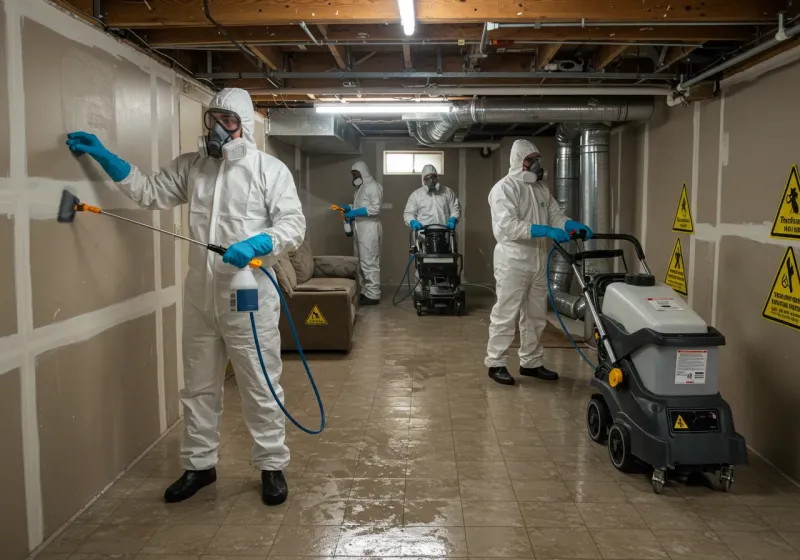 Basement Moisture Removal and Structural Drying process in Oshkosh, NE